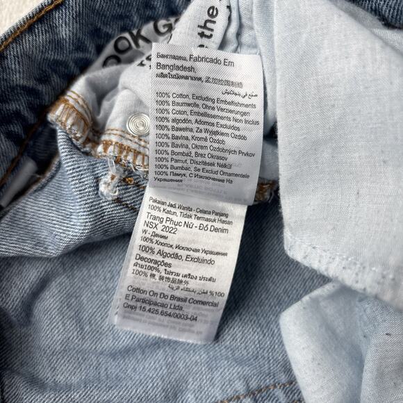 Cotton:On Womens Size 2 Jeans Butterfly Print Light Wash Loose Straight - Picture 6 of 15